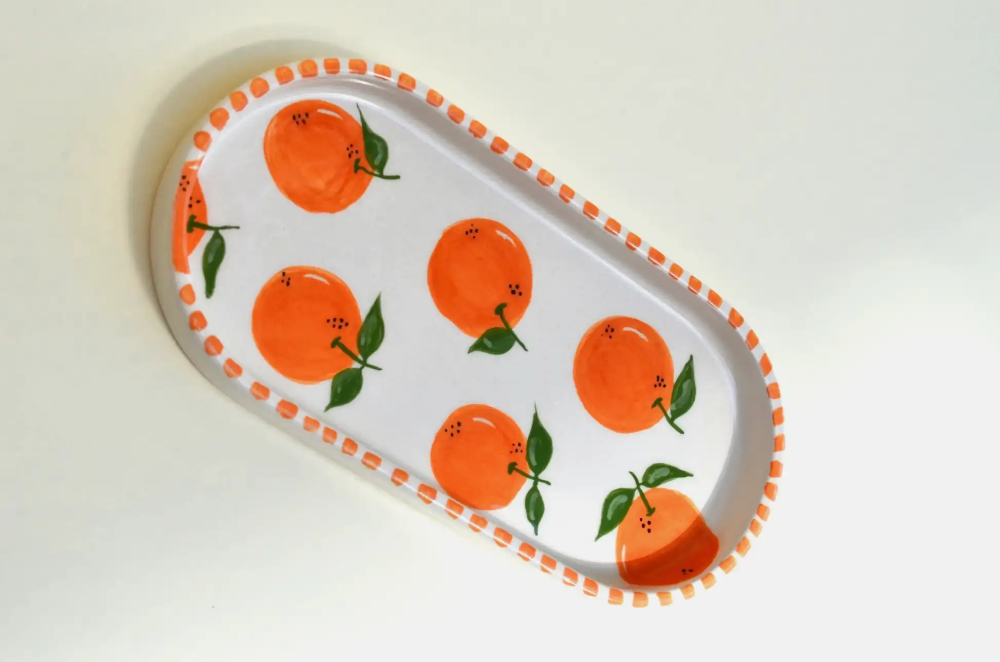 Portakal Desenli 2'li Kayık Tabak