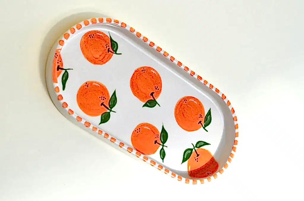 Portakal Desenli 2'li Kayık Tabak