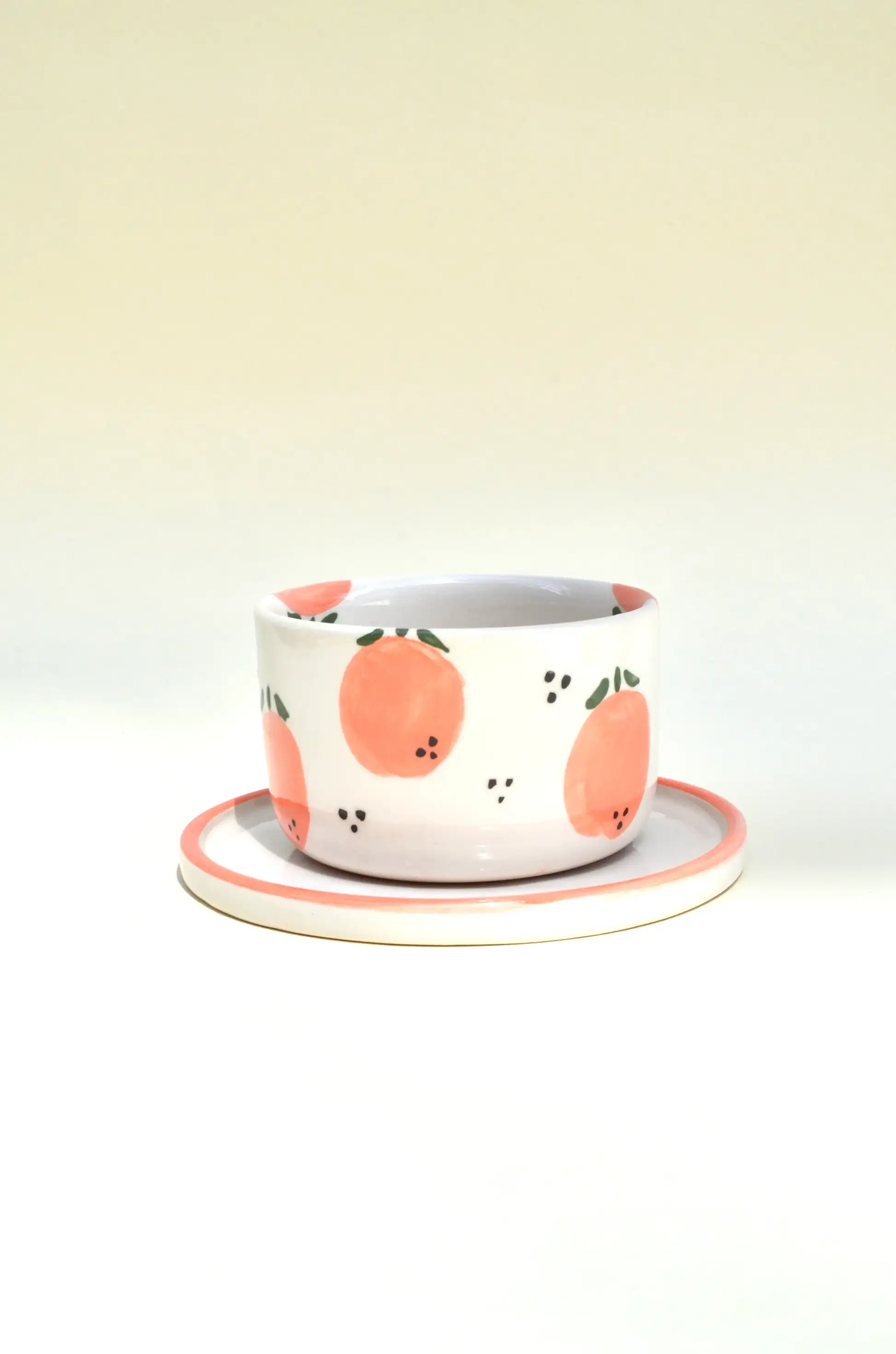 Portakal Desenli Altlıklı Bardak