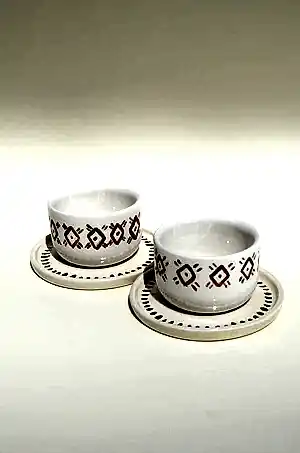 Etnik Desenli 2'li Türk Kahvesi Fincanı